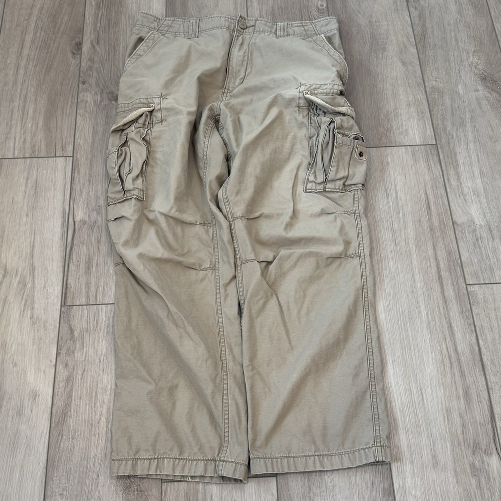 Vintage Hurley Pants Men's 32x30 Khaki Tan Cargo Skateboarding Skater Y2K VTG